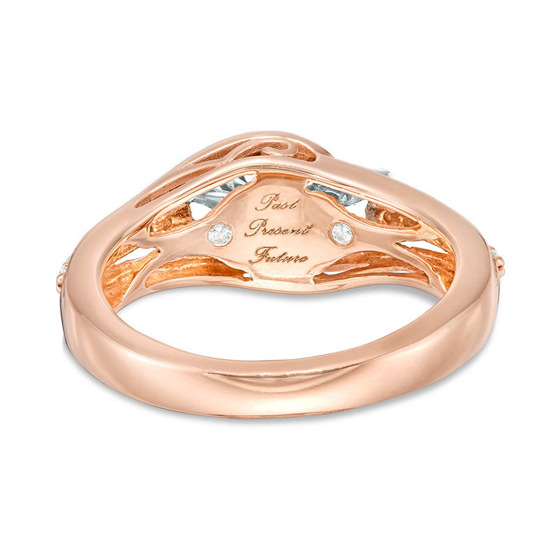 0.50 CT. T.W. Diamond Past Present Future® Bypass Engagement Ring in 10K Rose Gold