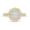 Thumbnail Image 3 of 0.50 CT. T.W. Diamond Scallop Frame Vintage-Style Engagement Ring in 10K Two-Tone Gold