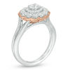 Thumbnail Image 2 of 1.00 CT. T.W. Diamond Double Scallop Frame Vintage-Style Engagement Ring in 10K Two-Tone Gold