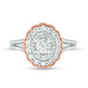 Thumbnail Image 3 of 1.00 CT. T.W. Diamond Double Oval Scallop Frame Vintage-Style Engagement Ring in 10K Two-Tone Gold