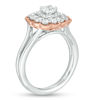 Thumbnail Image 2 of 1.00 CT. T.W. Diamond Double Cushion Scallop Frame Vintage-Style Engagement Ring in 10K Two-Tone Gold