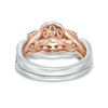Thumbnail Image 3 of 0.61 CT. T.W. Diamond Past Present Future® Frame Vintage-Style Bridal Set in 10K Two-Tone Gold