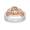 Thumbnail Image 4 of 0.61 CT. T.W. Diamond Past Present Future® Frame Vintage-Style Bridal Set in 10K Two-Tone Gold