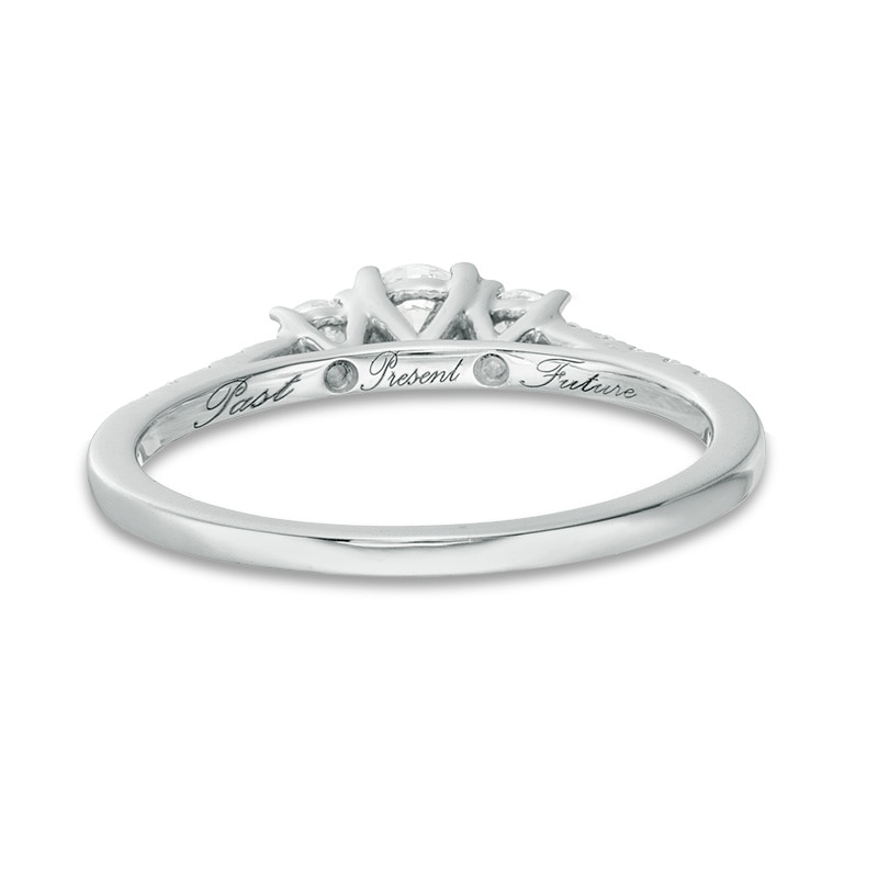 0.50 CT. T.W. Diamond Past Present Future® Engagement Ring 10K White Gold
