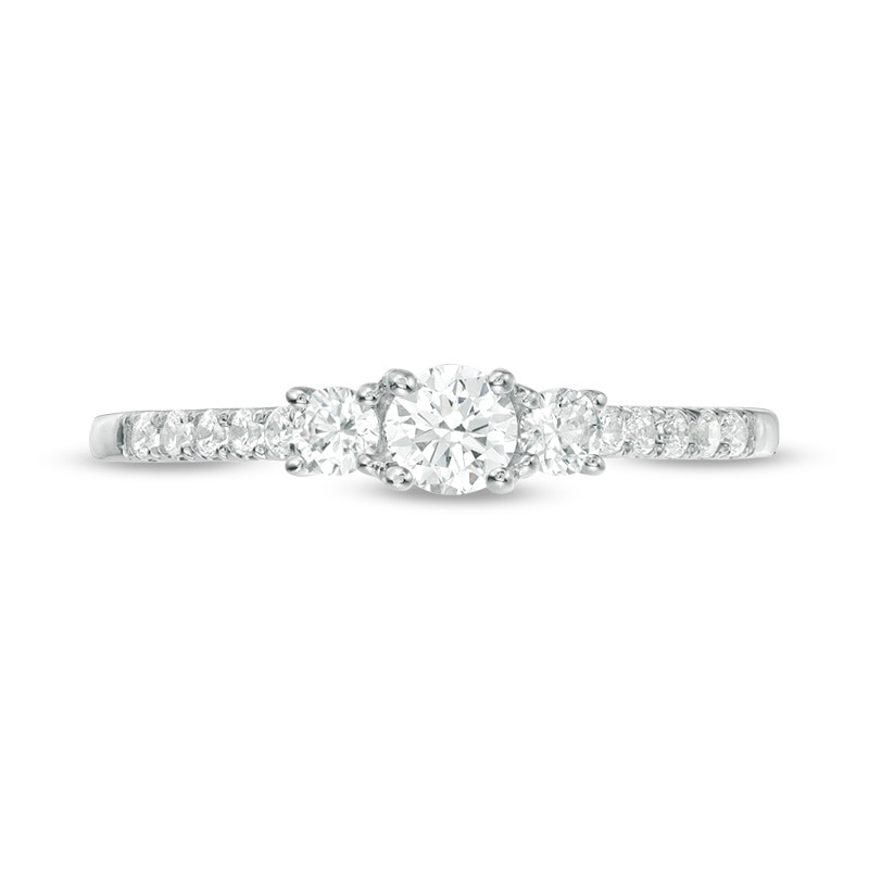 0.50 CT. T.W. Diamond Past Present Future® Engagement Ring 10K White Gold