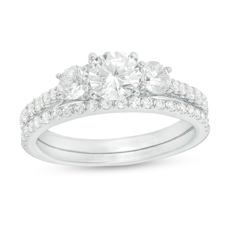 1.50 CT. T.W. Diamond Past Present Future® Bridal Set in 14K White Gold|Peoples Jewellers
