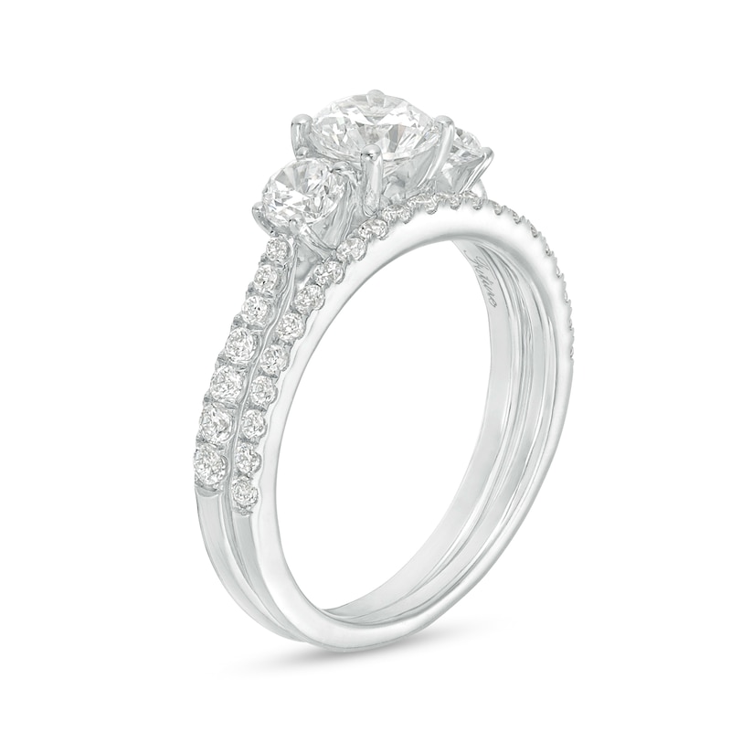 1.50 CT. T.W. Diamond Past Present Future® Bridal Set in 14K White Gold