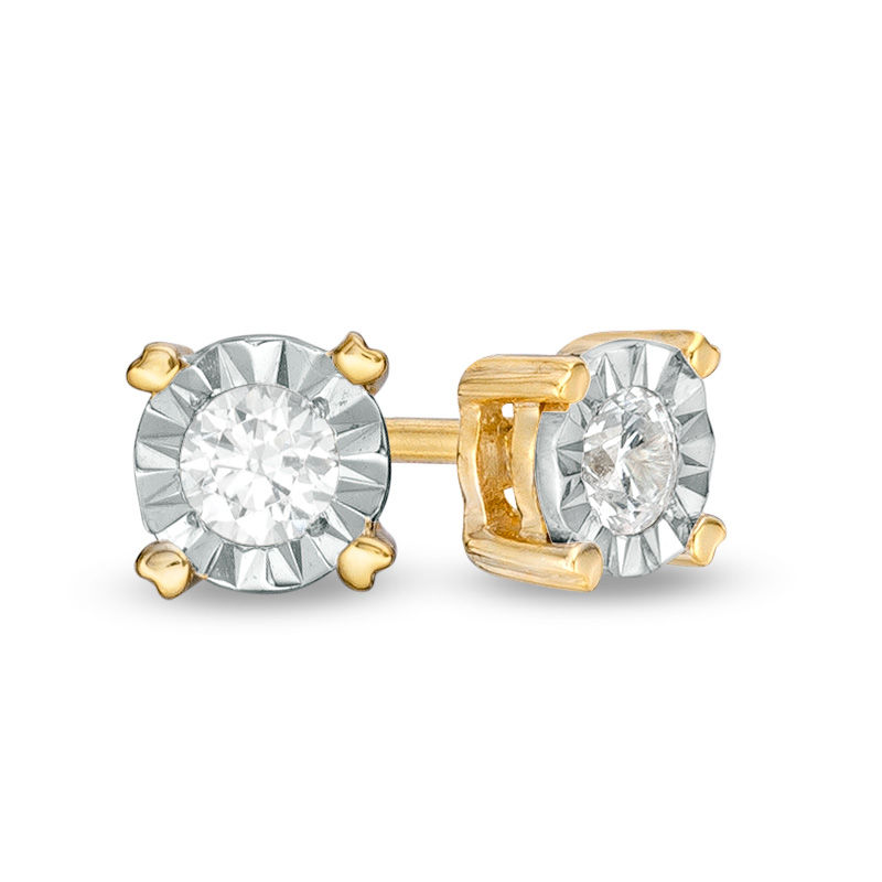 0.18 CT. T.W. Diamond Solitaire Stud Earrings in 10K Gold|Peoples Jewellers
