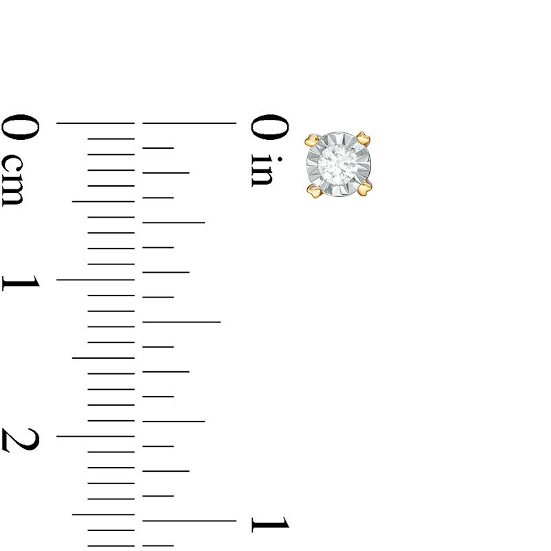 Main Image 3 of 0.18 CT. T.W. Diamond Solitaire Stud Earrings in 10K Gold