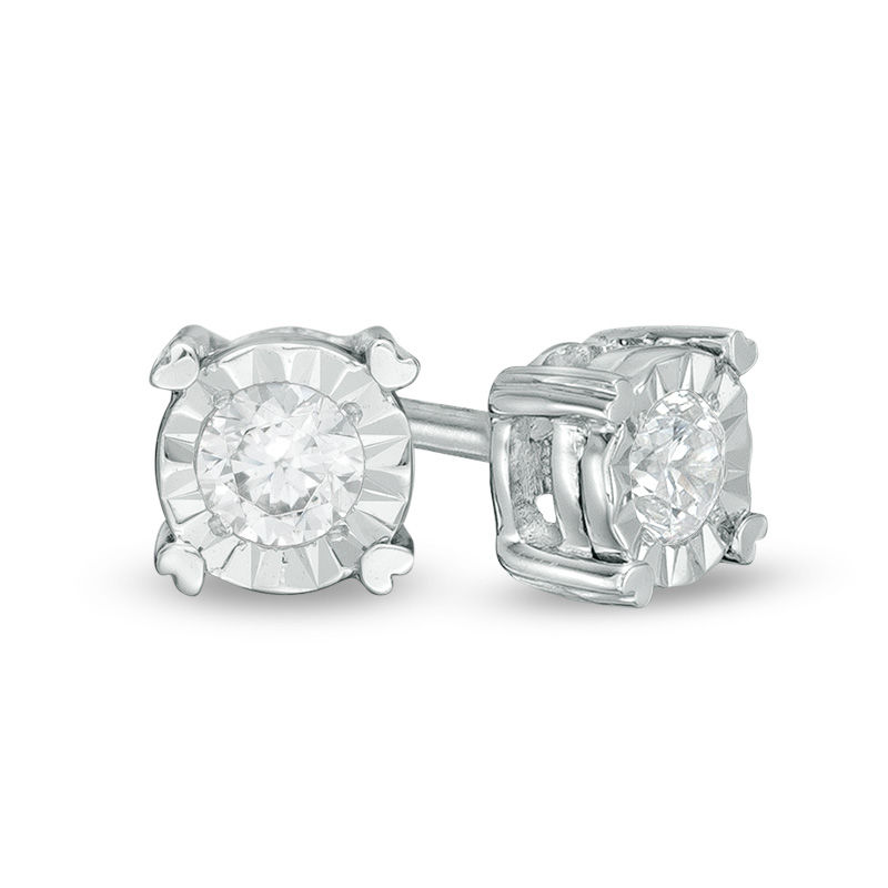 0.18 CT. T.W. Diamond Solitaire Stud Earrings in 10K White Gold