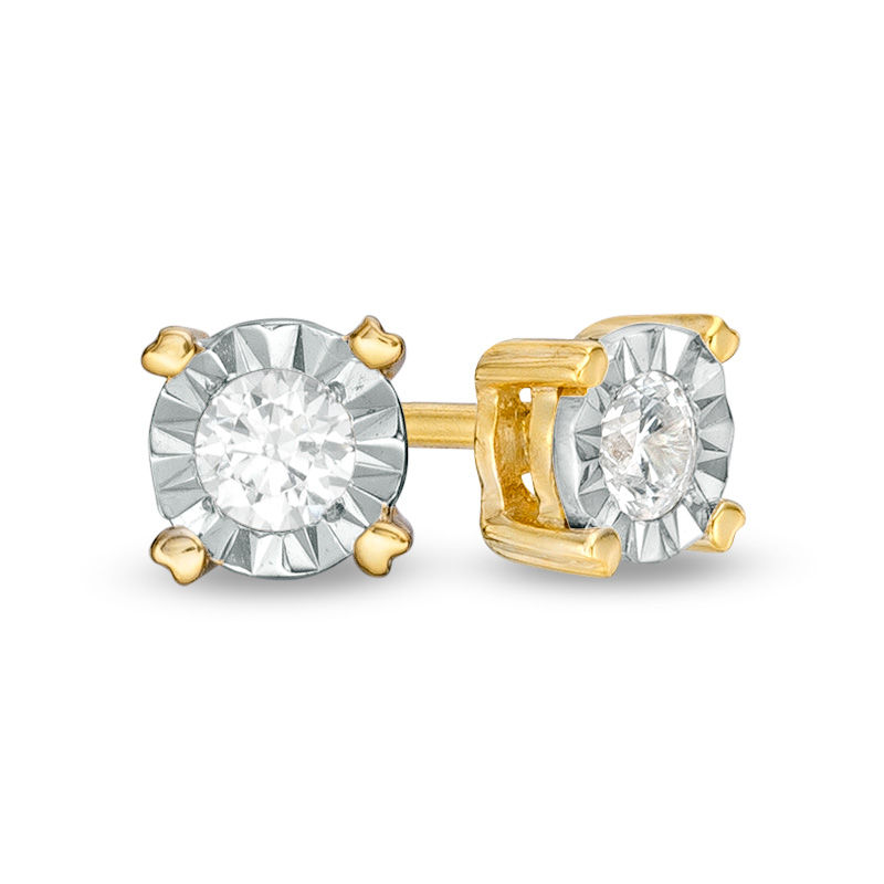 0.085 CT. T.W. Diamond Solitaire Stud Earrings in 10K Gold