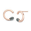 Thumbnail Image 0 of Black Diamond Accent Matchstick Open Stud Earrings in 10K Rose Gold