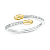 Thumbnail Image 1 of 0.04 CT. T.W. Diamond Matchstick Wrap Ring in Sterling Silver and 10K Gold