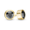 Thumbnail Image 0 of 0.69 CT. T.W. Black Diamond Bezel-Set Solitaire Stud Earrings in 10K Gold