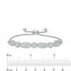 Thumbnail Image 2 of 0.58 CT. T.W. Baguette and Round Diamond Alternating Geometric Bolo Bracelet in Sterling Silver - 9.5"