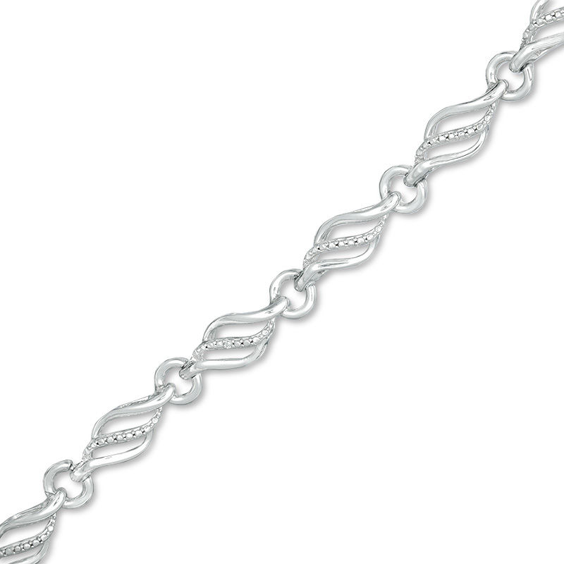 Diamond Accent Flame Bracelet in Sterling Silver - 7.5"