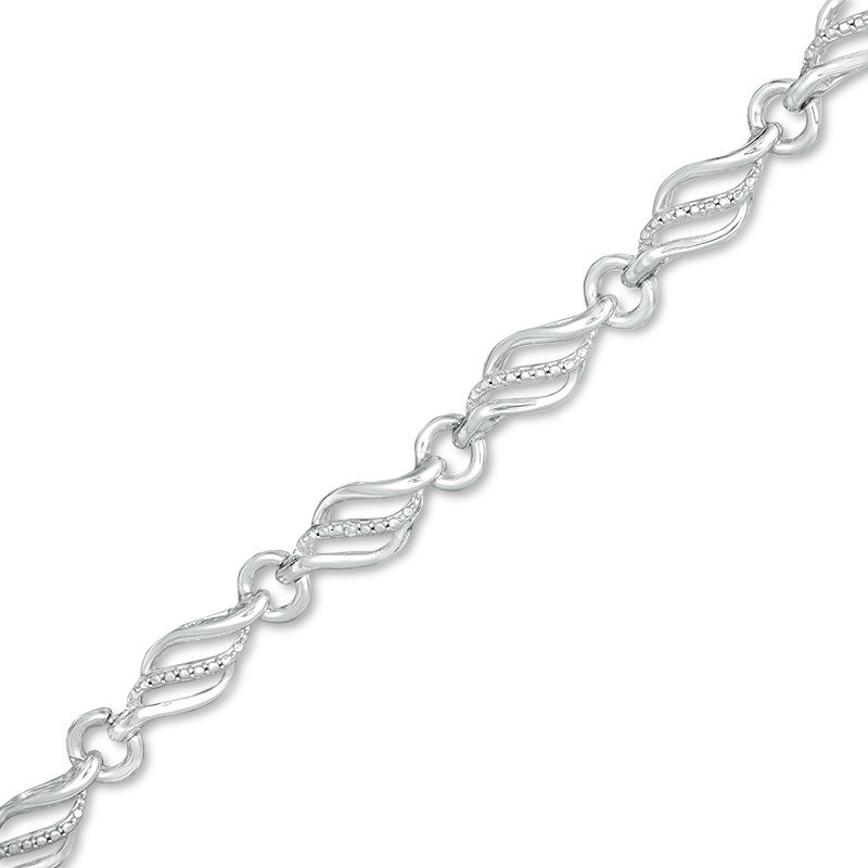 Diamond Accent Flame Bracelet in Sterling Silver - 7.5"|Peoples Jewellers