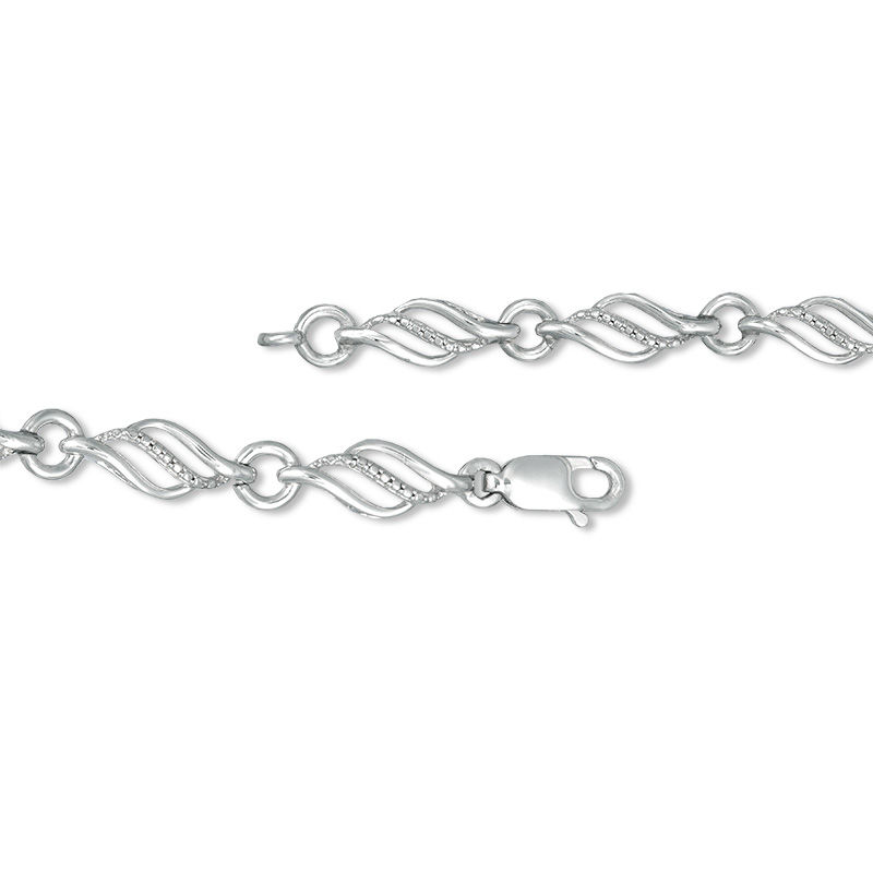 Main Image 3 of Diamond Accent Flame Bracelet in Sterling Silver - 7.5"