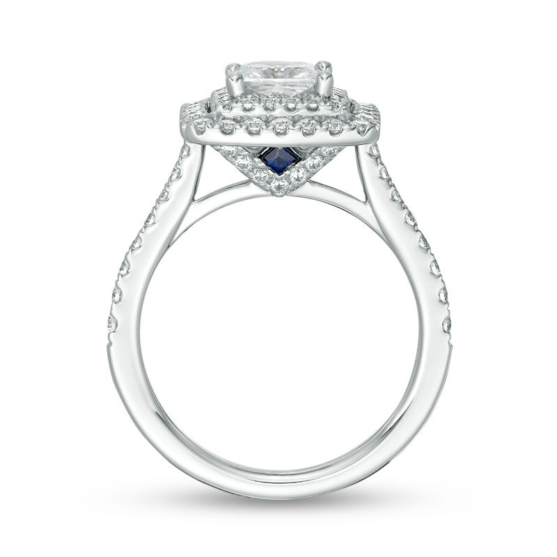 Vera Wang Love Collection 1.69 CT. T.W. Certified Princess-Cut Diamond Frame Engagement Ring in 14K White Gold (I/SI2)