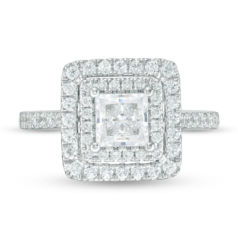 Vera Wang Love Collection 1.69 CT. T.W. Certified Princess-Cut Diamond Frame Engagement Ring in 14K White Gold (I/SI2)