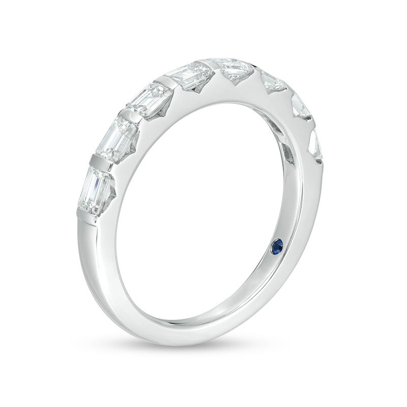 Vera Wang Love Collection 0.69 CT. T.W. Certified Emerald-Cut Diamond Band in 14K White Gold (I/SI2)