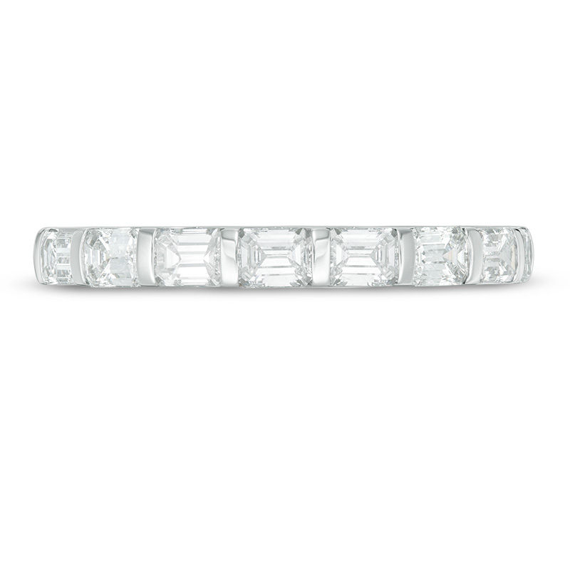 Vera Wang Love Collection 0.69 CT. T.W. Certified Emerald-Cut Diamond Band in 14K White Gold (I/SI2)