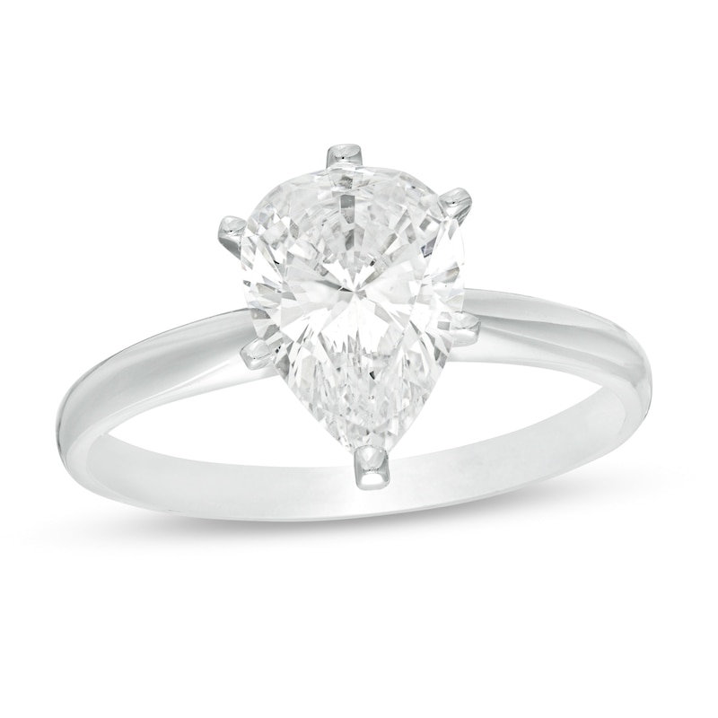 Main Image 1 of 1.45 CT. Certified Pear-Shaped Diamond Solitaire Engagement Ring in 14K White Gold (I/I1)