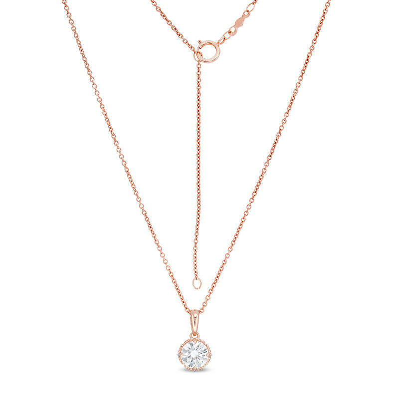 Peoples 100-Year Anniversary CT. T.W. Certified Canadian Diamond Pendant in 14K Rose Gold (I/I2