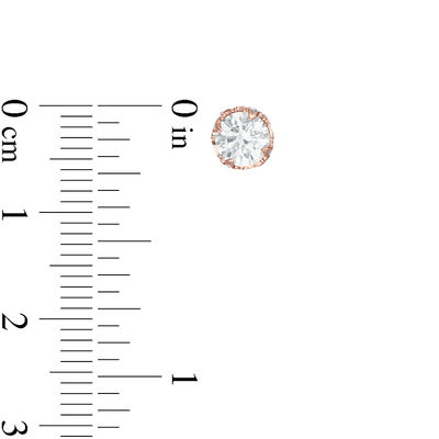 Peoples 100-Year Anniversary CT. T.W. Certified Canadian Diamond Earrings in 14K Rose Gold (I/I2