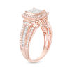 1.00 CT. T.W. Composite Diamond Cushion Frame Engagement Ring in 10K Rose Gold