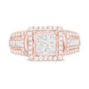 Thumbnail Image 3 of 1.00 CT. T.W. Composite Diamond Cushion Frame Engagement Ring in 10K Rose Gold