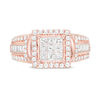 1.00 CT. T.W. Composite Diamond Cushion Frame Engagement Ring in 10K Rose Gold