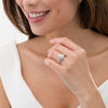 Thumbnail Image 1 of 1.00 CT. T.W. Diamond Cushion Frame Vintage-Style Multi-Row Engagement Ring in 10K White Gold
