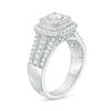 Thumbnail Image 2 of 1.00 CT. T.W. Diamond Cushion Frame Vintage-Style Multi-Row Engagement Ring in 10K White Gold