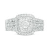 Thumbnail Image 3 of 1.00 CT. T.W. Diamond Cushion Frame Vintage-Style Multi-Row Engagement Ring in 10K White Gold