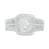 Thumbnail Image 3 of 1.00 CT. T.W. Diamond Cushion Frame Vintage-Style Multi-Row Engagement Ring in 10K White Gold