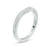 Thumbnail Image 1 of Vera Wang Love Collection 0.115 CT. T.W. Diamond Contour Vintage-Style Wedding Band in 14K White Gold