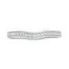 Thumbnail Image 2 of Vera Wang Love Collection 0.115 CT. T.W. Diamond Contour Vintage-Style Wedding Band in 14K White Gold