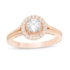 Thumbnail Image 0 of Vera Wang Love Collection 0.69 CT. T.W. Diamond Frame Split Shank Engagement Ring in 14K Rose Gold