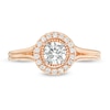 Thumbnail Image 3 of Vera Wang Love Collection 0.69 CT. T.W. Diamond Frame Split Shank Engagement Ring in 14K Rose Gold