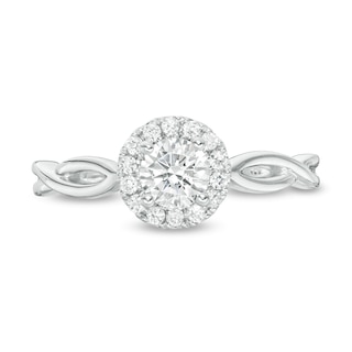 Vera Wang Love Collection 0.58 CT. T.W. Diamond Frame Twist Engagement Ring in 14K White Gold