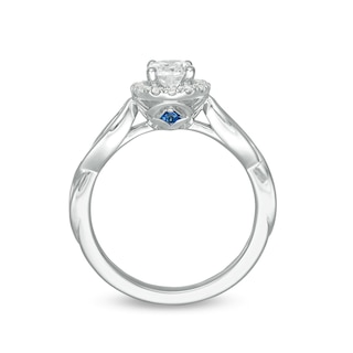 Vera Wang Love Collection 0.58 CT. T.W. Diamond Frame Twist Engagement Ring in 14K White Gold
