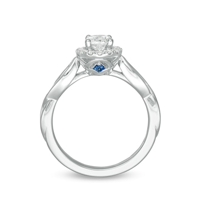 Vera Wang Love Collection 0.58 CT. T.W. Diamond Frame Twist Engagement Ring in 14K White Gold