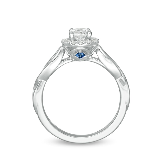 Vera Wang Love Collection 0.58 CT. T.W. Diamond Frame Twist Engagement Ring in 14K White Gold