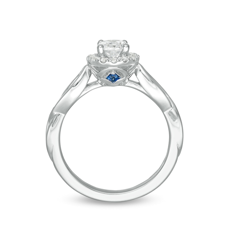 Vera Wang Love Collection 0.58 CT. T.W. Diamond Frame Twist Engagement Ring in 14K White Gold