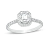 Thumbnail Image 1 of 0.70 CT. T.W. Emerald-Cut Diamond Octagonal Frame Engagement Ring in 14K White Gold