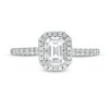 Thumbnail Image 4 of 0.70 CT. T.W. Emerald-Cut Diamond Octagonal Frame Engagement Ring in 14K White Gold