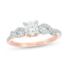 Thumbnail Image 0 of 0.83 CT. T.W. Diamond Loop-Sides Engagement Ring in 10K Rose Gold
