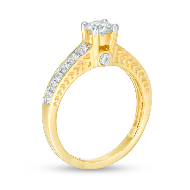 Main Image 3 of 0.58 CT. T.W. Diamond Art Deco Engagement Ring in 10K Gold
