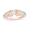 Thumbnail Image 0 of 0.29 CT. T.W. Diamond Celtic Knots Split Shank Engagement Ring in 10K Rose Gold